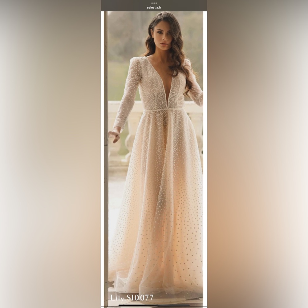 Elegant Polka Dot Mesh Dress Selestia Paris HERITAGE collection Lily S10077